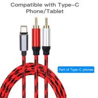 [Hot K] สาย USB Type-C ถึง2เสียง RCA ประเภท C สายเคเบิล RCA แจ็ค2rca ชนิด C สายเคเบิล RCA สำหรับลำโพง Sumsung ทีวีบ้าน0.5ม. 1ม. 1.5ม.