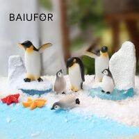 BAIUFOR DIY มินิเพนกวิน Iceberg Seal รุ่นรูปฤดูหนาว หุ่นจิ๋วของเล่นสำหรับของขวัญวันเกิดสำหรับเด็กตกแต่งบ้าน