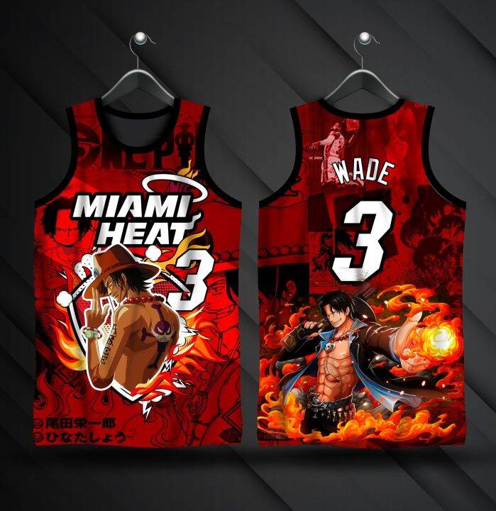 ONE PIECE x MIAMI HEAT DWYANE WADE 3 JERSEY FULL SUBLIMATION Lazada PH