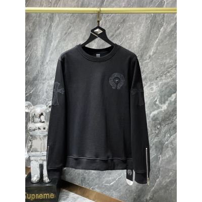 RGS1 Chrome Hearts 2023 autumn and winter New Heavy Industry embroidery disc Sanskrit logo decorative design round neck sweater for men and women