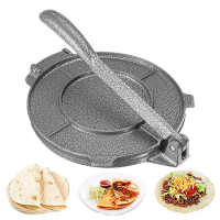 6.5in Tortilla Press Non‑Stick Maker Cast Iron Tortillas Dough Pressing Tools Kitchen Supplies Gray Flat Base Bakeware Tool