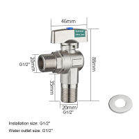 Copper Thickened Angle Valve Ball Core Large Flow Triangle Valve For Toilet Water Heater G12&amp; G 34 Universal Corner Faucet