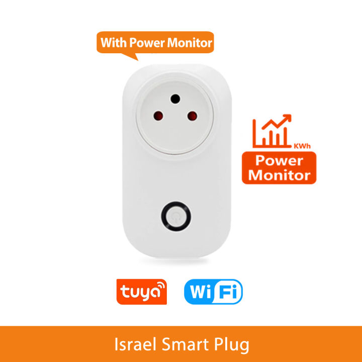 tuya-smart-socket-israel-plug-16a-power-monitor-สวิตช์ไฟ-wifi-smart-life-รีโมทคอนล-outlet-สำหรับ-alexa-assistant