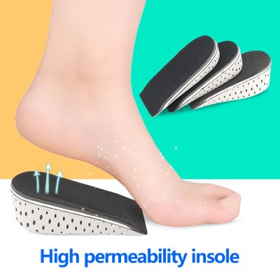 1 pair Height Increase Breathable Half Insole Heighten Heel Insert Shoes Pad for Unisex For Heel Lift 2-4cm Height Increased