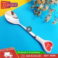 Cute Ceramic Handle Stirring Coffee Spoon Love Hearts Soup Spoon Multicolor Ice Cream Dessert Cutlery Teaspoon Kitchen Supplies Serving Utensils