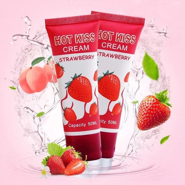 ของแท้-พร้อมส่งเจลหล่อลื่น-hot-kiss-50ml-รสสตรอเบอรี่-ราคาถูก-ส่ง