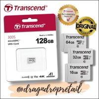 ?ต้นฉบับ + พร้อมสต็อก + COD?Transcend MicroSD 300S Class 10การ์ดหน่วยความจำ MicroSDXC 128G 64G 32G 16G