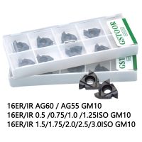 Yingke Ag60 16er 10ชิ้น16ir 1.0/2.0/3.0 Iso Tugsten ใส่คาร์ไบด์เกลียวใบมีด Cnc แผ่นสานเครื่องกลึงโลหะ