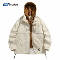 Mens Trend Windbreaker Coat Retro All-match Hooded Outwear College Style 2022 Spring&amp;Autumn Casual Loose Male Streetwear Jacket