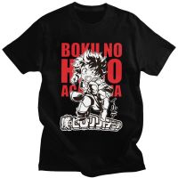 ROUND คอลูกเรือเสื้อยืด พิมพ์ลายอนิเมะ My Hero Academia Deku Boku No Hero Academia สีดํา สําหรับผู้ชาย-4XL  BPCK