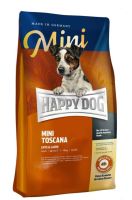 Happy Dog Mini Toscana อาหารสุนัข สูตรเนื้อเป็ด ไขมันต่ำ เหมาะสำหรับสุนัขใช้พลังงานน้อย สำหรับสุนัขโตพันธุ์เล็ก 1 ปีขึ้นไป (1กิโลกรัม/ถุง)