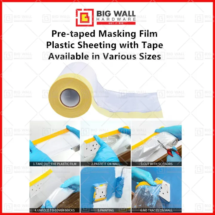 BWH Pretaped Multipurpose ing Film with Tape Painter's Plastic Sheet