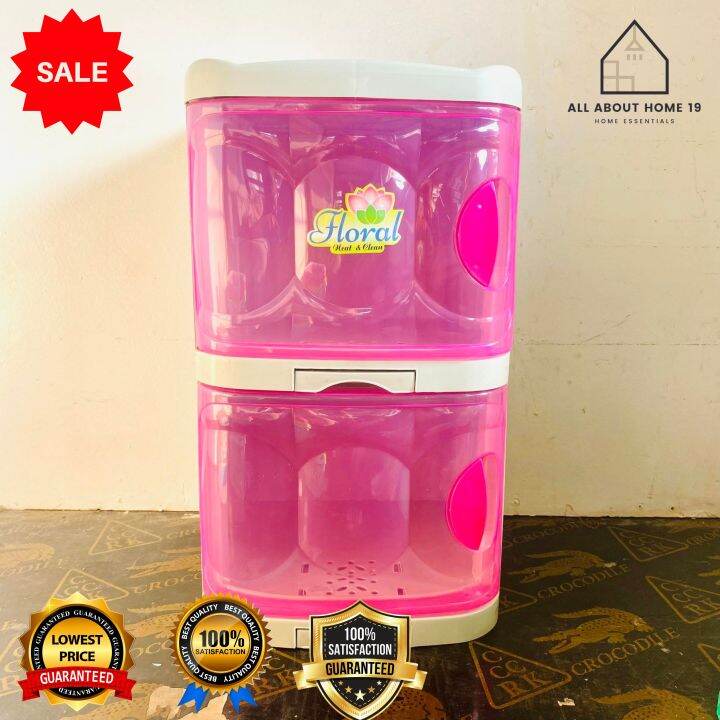 8809 Floral Shell Dish Drainer With Drip Tray Home Organizer Cute