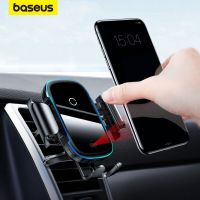 Baseus เครื่องที่ชาร์จแบบไร้สายฉีที่วางโทรศัพท์ในรถ15W สำหรับเครื่องชาร์จไร้สายอย่างเร็วด้วยอินฟราเรด14 13 12 11ติดรถยนต์