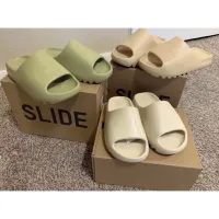 (Hot Sale)【free shipping】A didas100% YEEZY100% SLIDE Coconut Slippers Coffee White Green Sand FX0494 FW6345 FW6344 AD