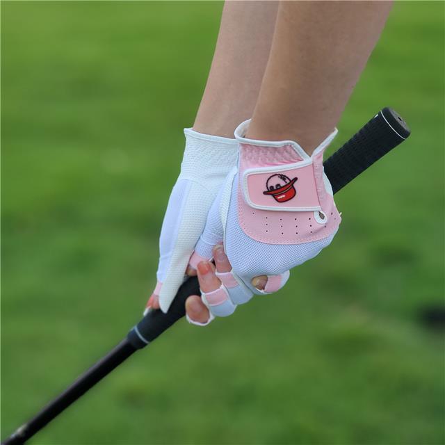korea-golf-gloves-ladies-breathable-wear-resistant-white-pink-left-and-right-hands-dew-finger