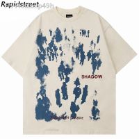 Aolzbiip49h Hip Hop Gothic Rockแขนสั้นTshirt Streetwearผู้ชายHarajukuลำลองฝ้ายหลวมTeeเสื้อTops 2023
