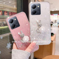 มือถือ เคส Phone Case VIVO Y36 Y02 Y02A Y02T Y55+ Plus 4G 5G เคส ใหม่แช็งรูปการ์ตูนเงางามน่ารักหรูหราฝาหลังพลอยเทียมรูปกระต่ายแฟชัน2023 เคสโทรศัพท์ Cover