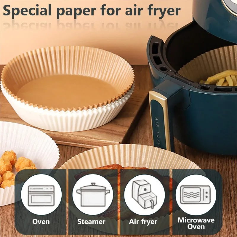 100pcs/Pack Air Fryer Pad Parchment Paper Square Baking Accessories Round  Oven Oil Absorption Kitchen Airfryer Paper - AliExpress