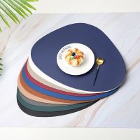 【CW】 Leather Placemat Insulation Double-Sided Irregular Color Coaster