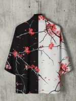 2023ชุดสตรีทแวร์ฤดูร้อนพิมพ์ลายเสื้อคาร์ดิแกน Kimono เสื้อขนาดใหญ่ญี่ปุ่นลำลองผู้ชายเสื้อฮาวายฮาราจูกุคอสเพลย์ Y2K เอเชีย