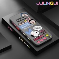 Jjlingji เคสปลอกสำหรับ Samsung Galaxy S10 4G S10 Plus เคส S10 Lite เคสบางๆยิ้มเสมอสนูปี้มีน้ำค้างแข็งโปร่งใสแข็งขอบสี่เหลี่ยมกันกระแทกรูปแบบปลอกซิลิโคนป้องกันคลุมทั้งหมดเคสนิ่ม