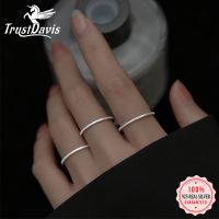 TrustDavis Fashion Real 925 Sterling Silver Sweet Thin Gear Finger Rings For Women Lady Wedding Party Fine Jewelry DA2436