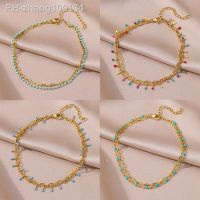 【CW】❧♛♛  Anklets for Beach Accessories Boho Colorful Layer Chain Anklet Leg Fashion Jewelry