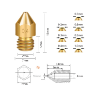 24ชิ้น MK8ทองเหลืองหัวฉีดสำหรับเครื่องพิมพ์3D Hotend 1.75มิลลิเมตรเส้นใย J-หัว Cr10บล็อกความร้อนสำหรับ Ender3 Hotend M6กระทู้