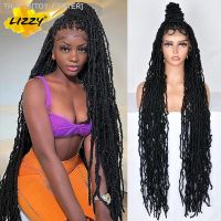 Synthetic Full Lace Braided Wigs Locs Crochet Braids Hair For Black Women 40 Inch Long Curly Wavy Pre Looped Soft Braiding Wig [ Hot sell ] TOY CENTER