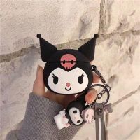 Sanrio Kuromi เคสใส่หูฟังจี้ตุ๊กตา3D สำหรับ Apple AirPods Air Pods 1 Pro 2 3เคสหูฟังซิลิโคนนิ่มป้องกันการตกหล่น