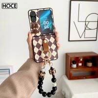 เคสโทรศัพท์หนัง PU เข็มขัดติดแหวนหมีหรูหรา HOCE สำหรับ OPPO ค้นหา N2พลิก5G สร้อยข้อมืออัญมณีแบบพกพาฝาครอบกันกระแทกสำหรับ FindN2Flip