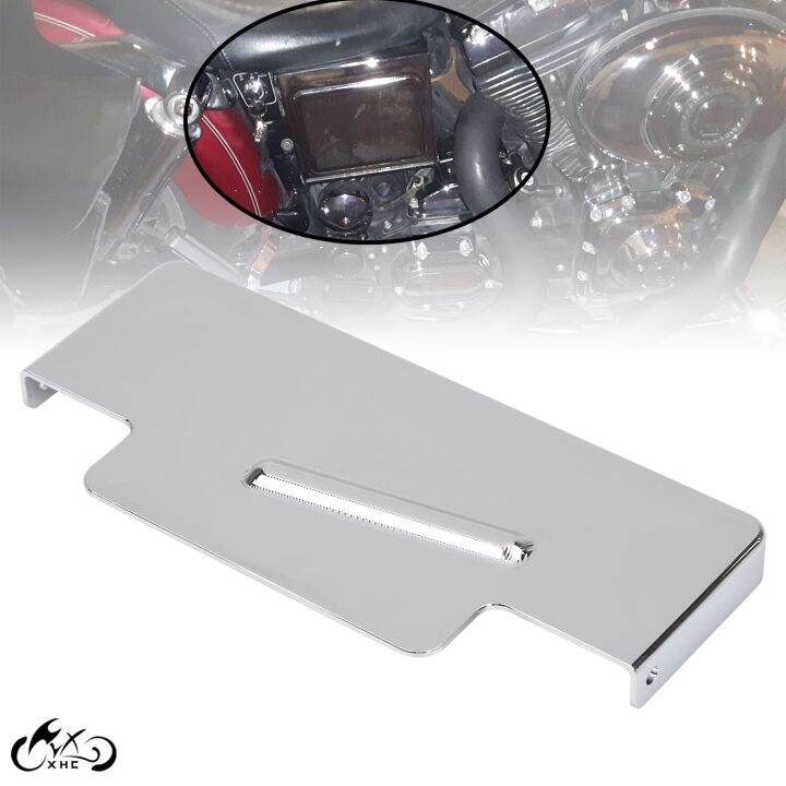 ฝาครอบแบตเตอรี่โครเมี่ยมสำหรับมอเตอร์เหมาะสำหรับ-harley-dyna-1997-2005โลว์ไรเดอร์-fxdl-ซุปเปอร์-เครื่องร่อนปีกกว้าง-fxd-efi-fxdi-fxdwg-efi-fxdwgi