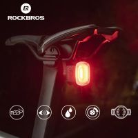 ✾┅♗ ROCKBROS Bicycle Light Smart Brake IPX6 Taillight Type-C Charge Bike Tail Rear Light LED Riding Warning Safety Cycling Light