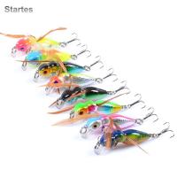 STARTES 4.5Cm/3.4G ขนแมลงเหยื่อพลาสติก + เหล็ก Wobbler กับ10 # Hooks จำลองแมลงเหยื่อล่อปลา Pesca 3D ตา Minnow เหยื่อล่อปลาตกปลาเหยื่อล่อปลา