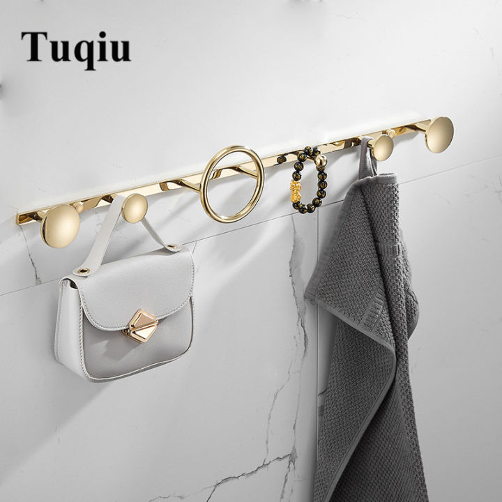 tuqiu-robe-hook-towel-hanger-gold-clothes-hat-hook-black-and-gold-row-robe-hook-bathroom-brass-bath-hardware-set-kitchen-hanger