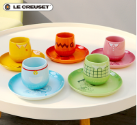 Le Creuset โดราเอมอน50th ครบรอบร่วมเซรามิกการ์ตูน17เซนติเมตรแผ่นบนโต๊ะอาหาร5ชิ้นชุดแผ่นผลไม้ครัวเรือนบนโต๊ะอาหารแผ่น