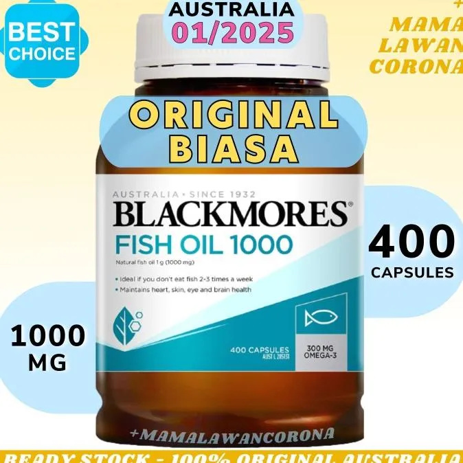 TERBARU BLACKMORES Fish Oil 1000 400 Kapsul Omega 3 1000mg mg Capsules