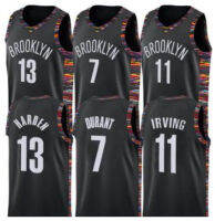 Kevin Kyrie 7 durant Mens JERSEY 11 lrving 13 City harden 13 JERSEY บาสเกตบอลสีดำสีขาวสีฟ้าใหม่ JERSEY ขนาด S-3XL