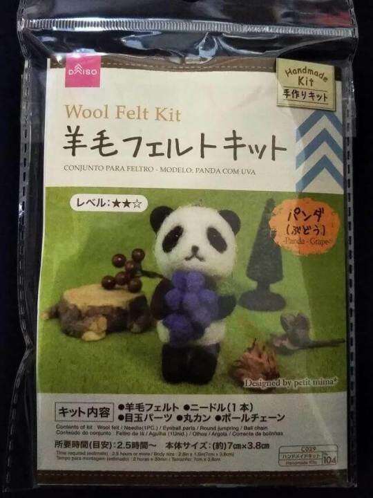 Japan DAISO Wool Felt Kit PandaGrape Handmade kit Lazada