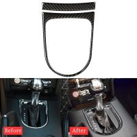 Car Carbon Fiber Look Interior Gear Panel Cover Trim Mouldings For Ford Mustang 2015 2016 2017 2018 2019 2020 Accessories Parts