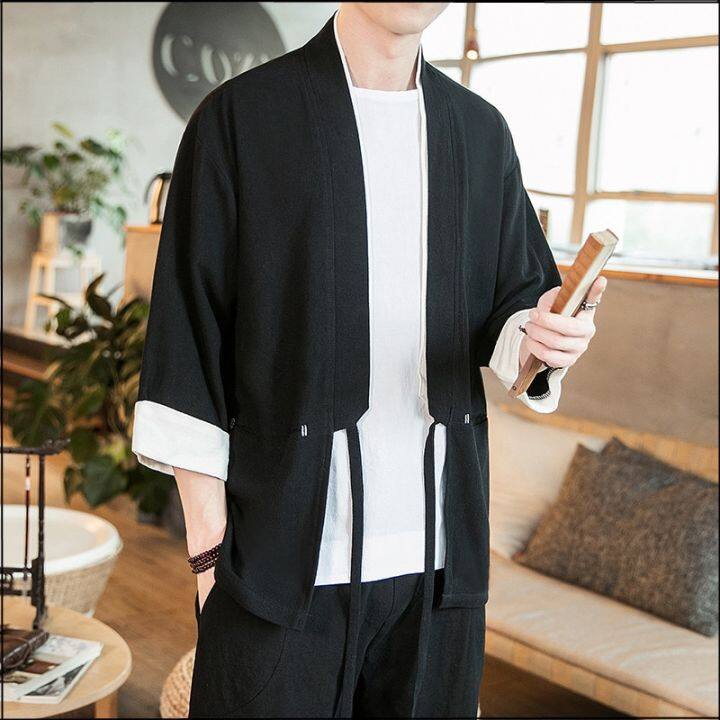 men Japanese kimono cardigan men samurai costume clothing kimono jacket  mens kimono shirt yukata haori