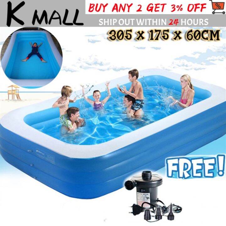 Inflatable swimming hot sale pool lazada