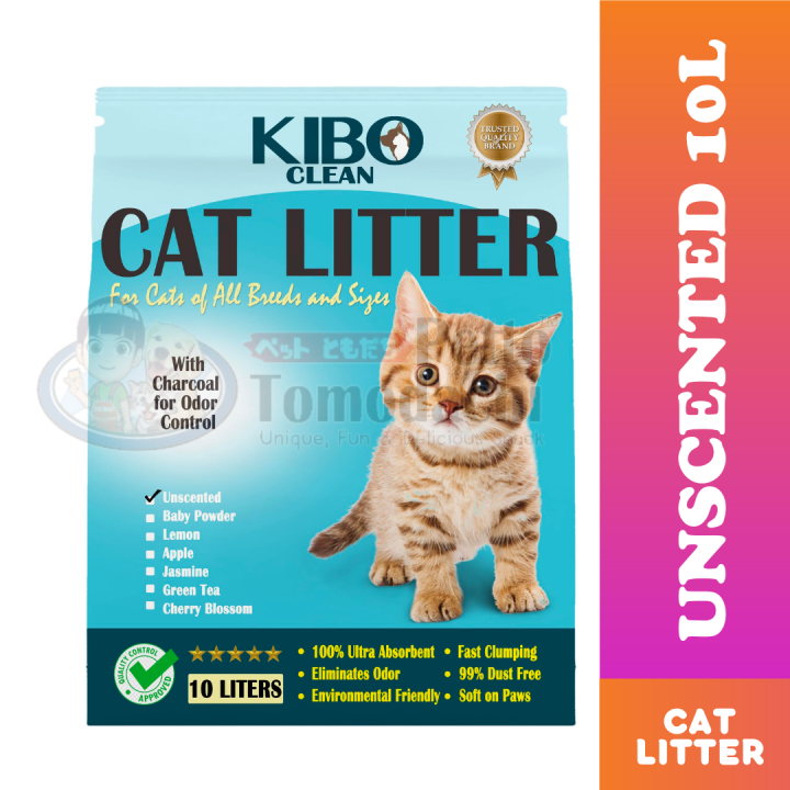 Kibo Clean Clumping and Odor Control Cat Litter Charcoal Unscented 10L