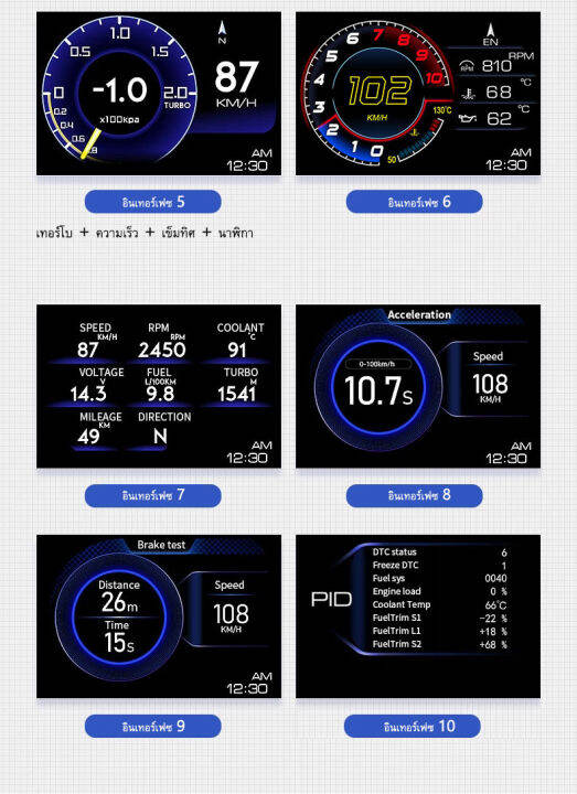 obd2-smart-gauge-สมาร์ทเกจ-digital-meter-display-เมนูภาษาไทย-รุ่นp6-plus-ปี2023-รุ่นใหม่ล่าสุด-เกจวัดความร้อน-obd2-gps