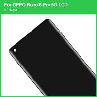 6.55 ต้นฉบับสำหรับ Reno6 Pro 5G แผงหน้าจอทัชสกรีนจอแสดงผล LCD แบบสัมผัสหน้าจอสำหรับ PEPM00 LCD Reno 6 Pro CPH2249