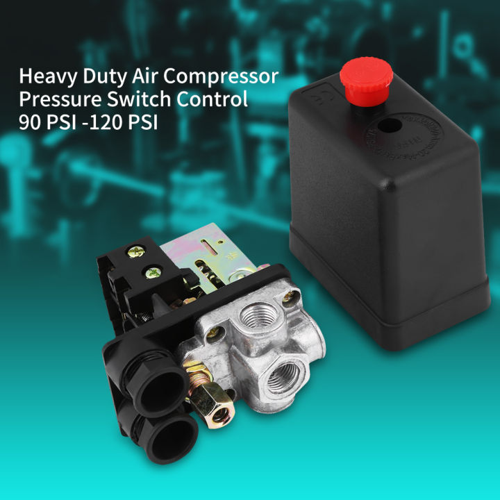 heavy-duty-air-compressor-pressure-switch-ควบคุมแรงดัน-air-compressor-โดยสวิตช์ควบคุมสี่พอร์ต-90psi-120psi