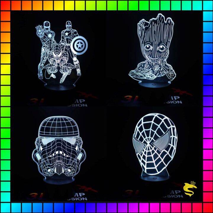 ลิ้ง2-โคมไฟอะคริลิค-3d-game-พร้อมรีโมท-16-เฉดสี-17-darth-vader