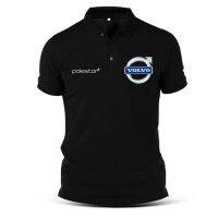 ❒❁○ วอลโว่Volvo Polestar เสื้อโปโลผ้าฝ้ายพิมพ์ลายรถยนต์ขนาดใหญ่