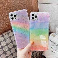 [LWF ร้อน] 卐 Rainbow Glitter สำหรับ OPPO A5 A9 2020 A54 A12 Reno 5 A15 Reno5F A53 2020 Reno 4 A15s A35 A94 A92 A52 A12e A7 A5s A3s A11K A11 F19Pro A31 2020 A32 Gold Leaf ฝาครอบ TPU นุ่มอีพ็อกซี่สีสัน